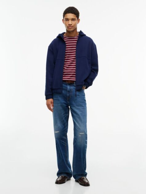 Blue Performance Relaxed Polar Fleece Zip-Thru Hoody  Men
