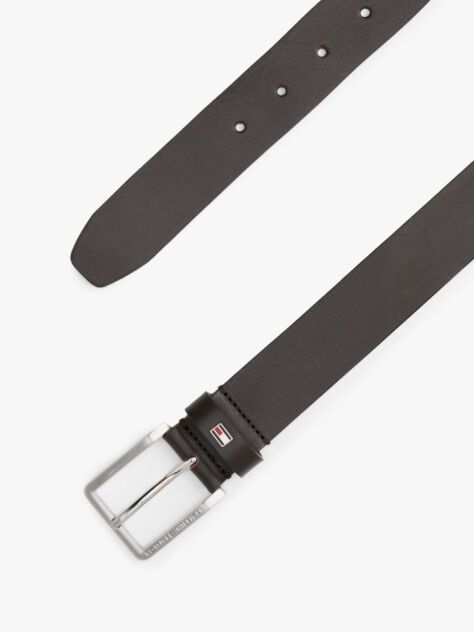 Brown Enamel Flag Leather Belt  Men