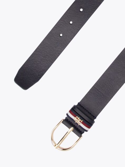 Blue Essential Signature Tape Leather Belt  Women