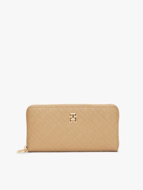 Brown TH Monogram Zip-Around Wallet  Women