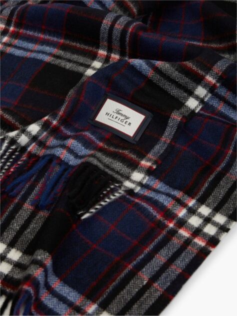 Multi Pure Wool Jacquard Check Scarf  Men