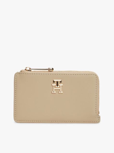 Beige TH Monogram Slim Wallet  Women