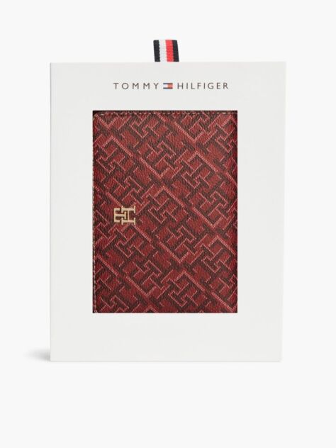 Red TH Monogram Zip-Around Wallet Gift Box  Women