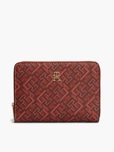 Red TH Monogram Zip-Around Wallet Gift Box  Women