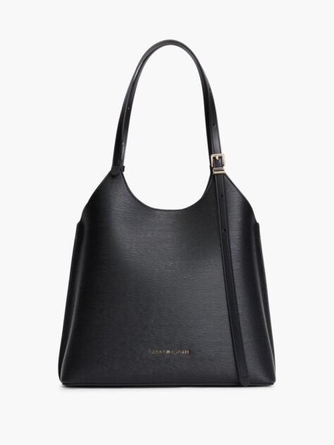 Black Modern Textured Tote Bag  Women