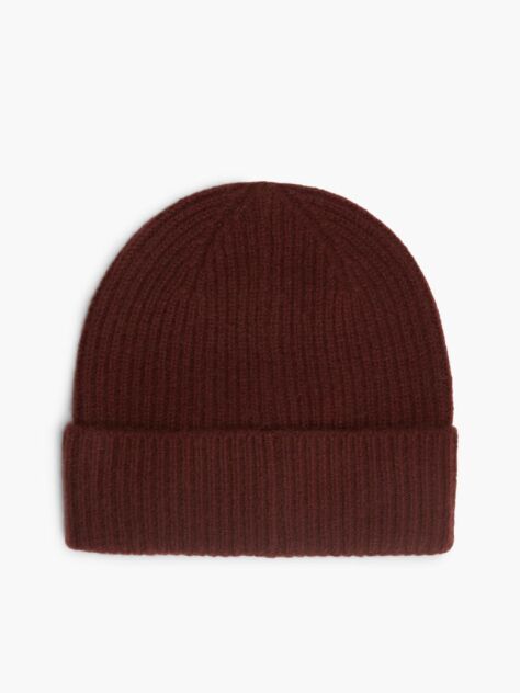 Red Pure Cashmere TH Monogram Plaque Beanie  Women
