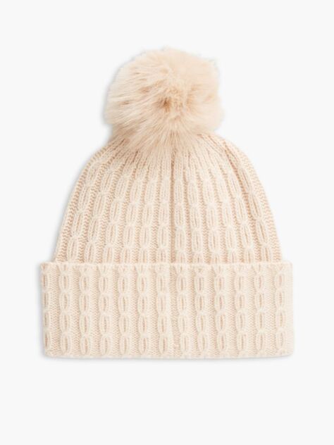 Pink Pom Pom Beanie With Cashmere  Women