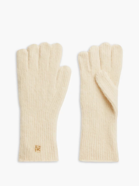 Beige Chic TH Monogram Gloves With Alpaca  Women