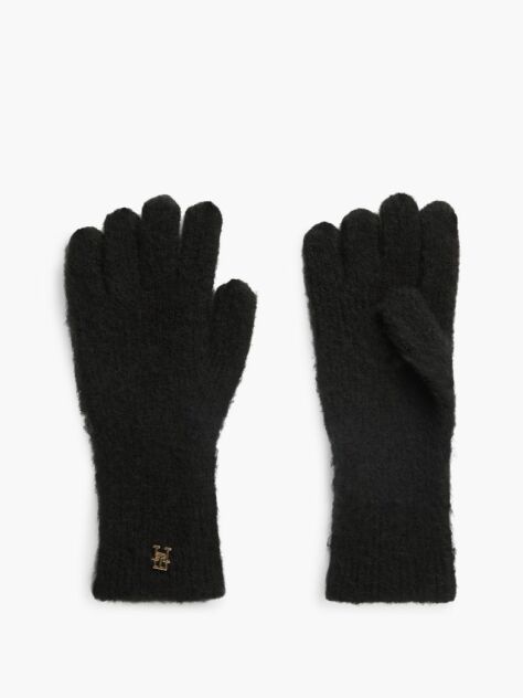 Black Chic TH Monogram Gloves With Alpaca  Women