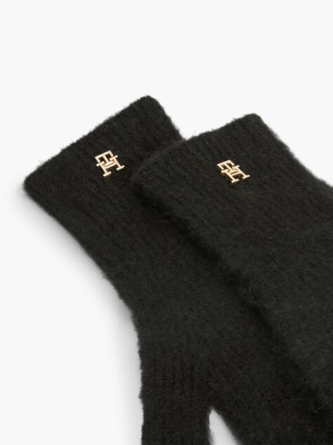Black Chic TH Monogram Gloves With Alpaca  Women