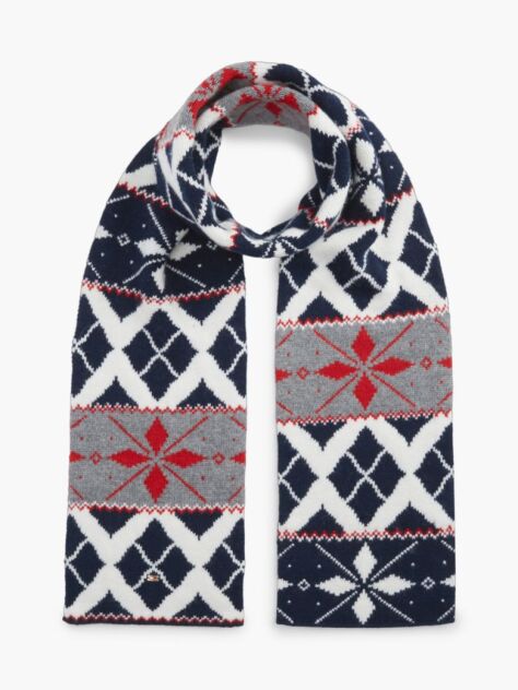 Multi Enamel Flag Fair Isle Scarf With Alpaca  Women