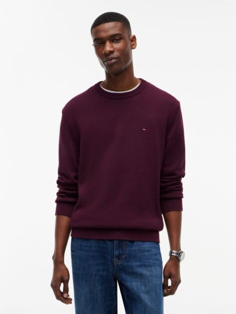 Purple Crew Neck Slim Jumper  Men
