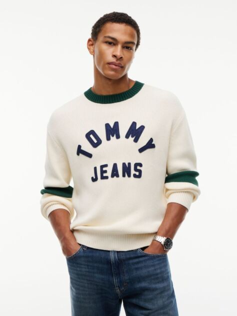 Beige Classic Logo Appliqué Jumper  Men