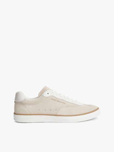 Beige Luxe Suede Trainers  Men