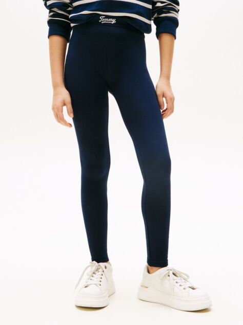 Blue Logo Full Length Leggings  Girls