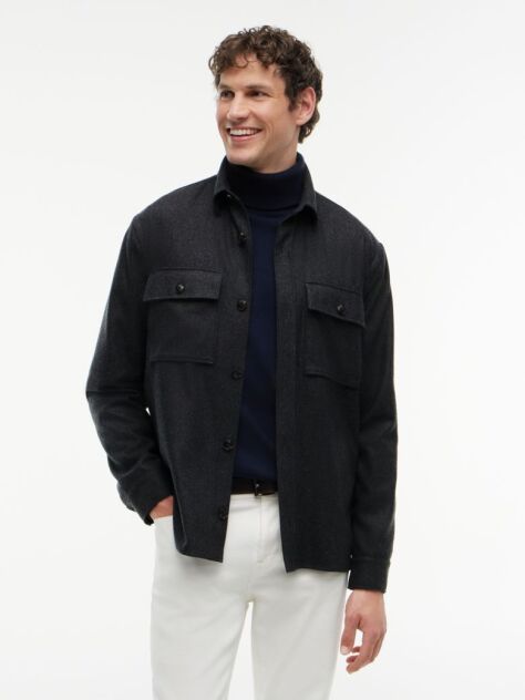 Grey New York Label Regular Fit Flannel Overshirt  Men