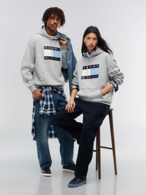 Grey Tommy Hilfiger x FRGMT Relaxed Drawstring Hoody  Men