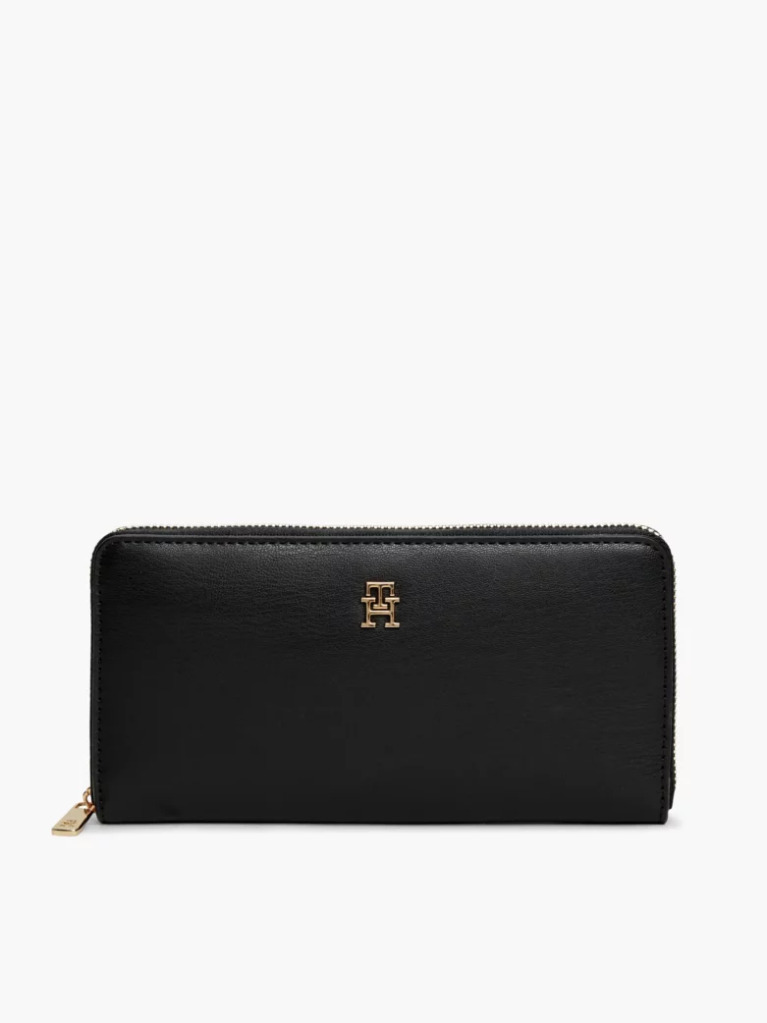 Black Zip-Around Wallet And Bag Charm Set  Women