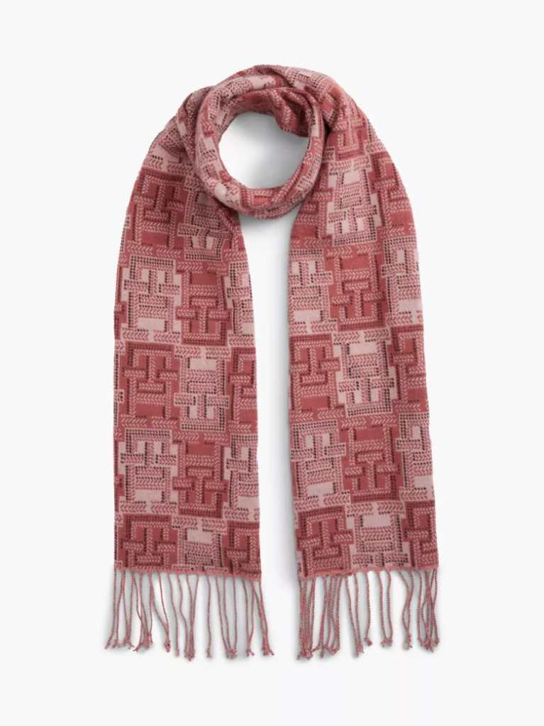 Pink TH Monogram Pure Wool Scarf  Women