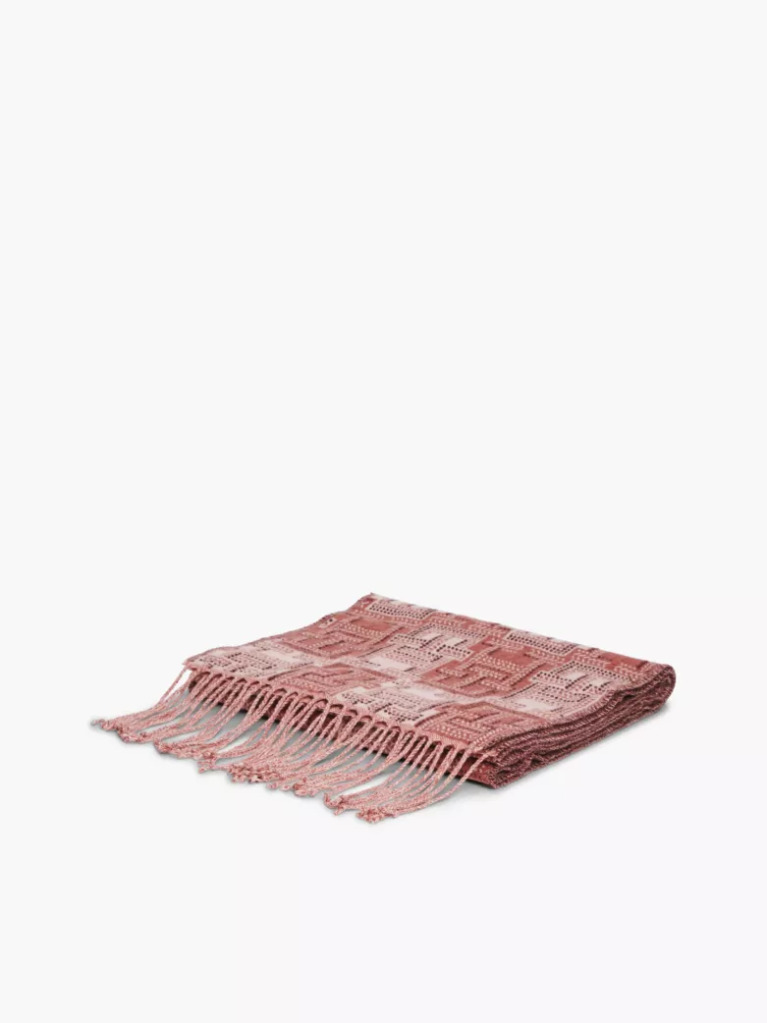 Pink TH Monogram Pure Wool Scarf  Women