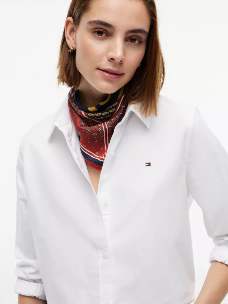 Multi Pure Silk TH Crest Square Scarf  Women