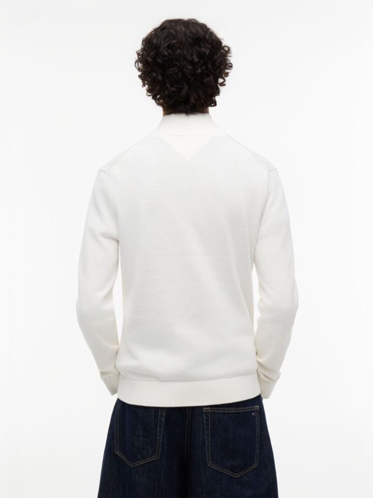 White Tommy Flag Lightweight Slim Quarter-Zip Jumper  Men