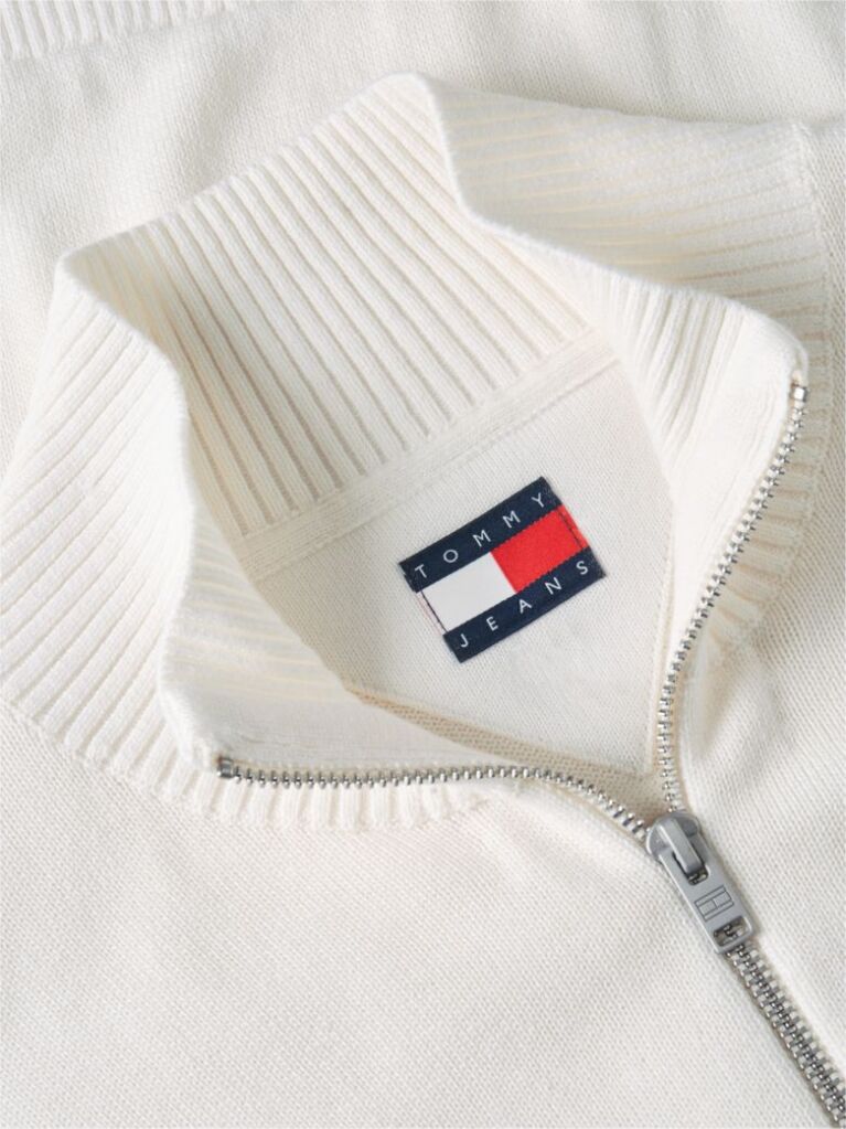 White Tommy Flag Lightweight Slim Quarter-Zip Jumper  Men