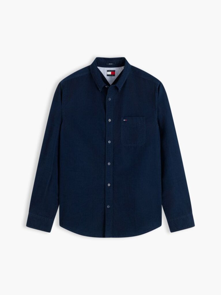 Blue Regular Fit Button-Down Corduroy Shirt  Men