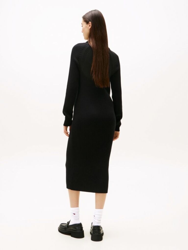 Black Tommy Badge Maxi Jumper Dress  Women