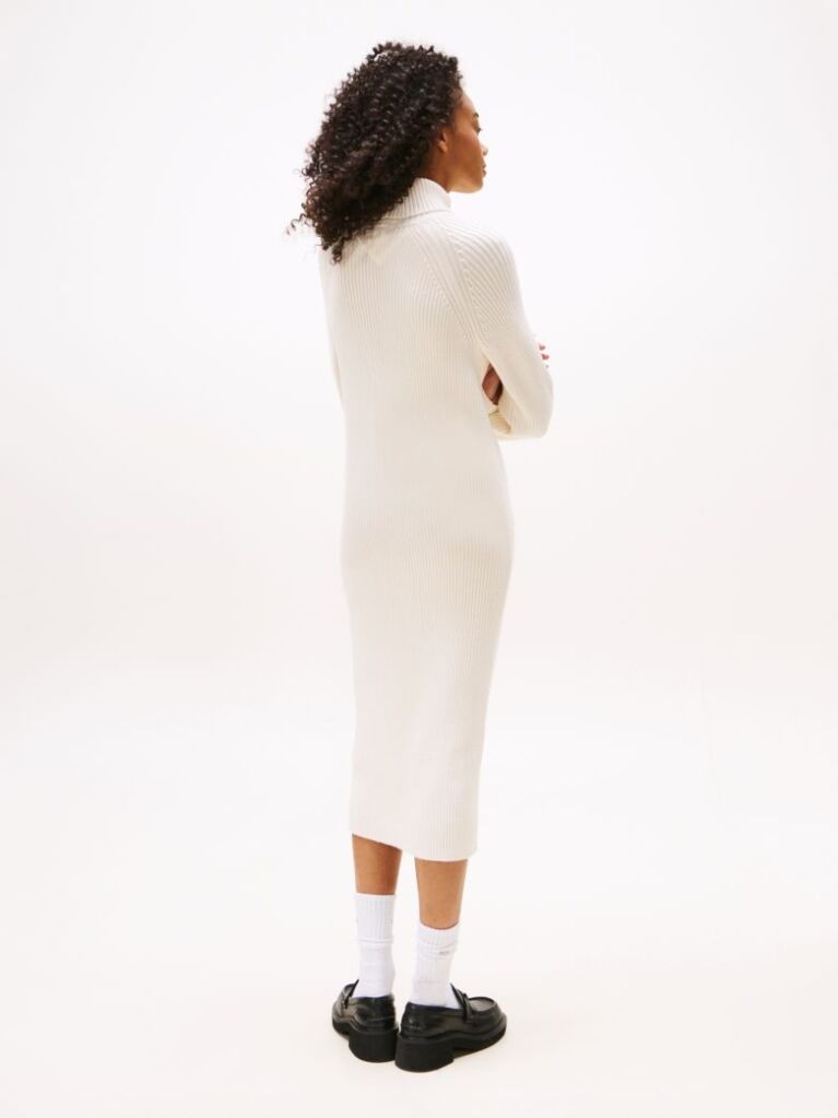 White Tommy Badge Maxi Jumper Dress  Women