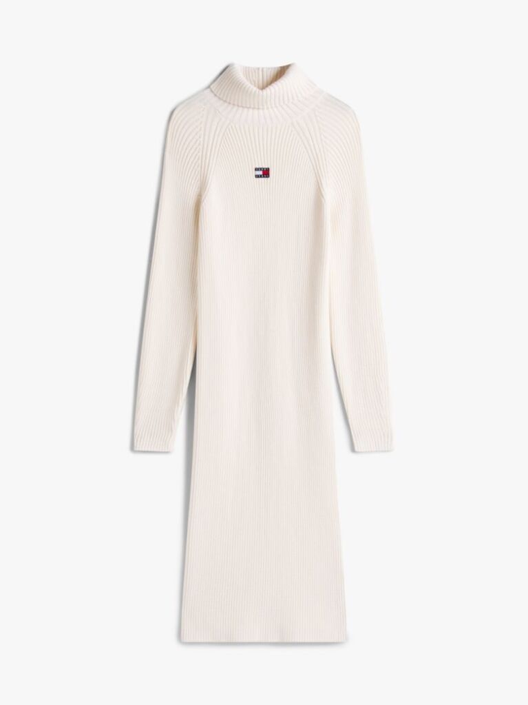 White Tommy Badge Maxi Jumper Dress  Women