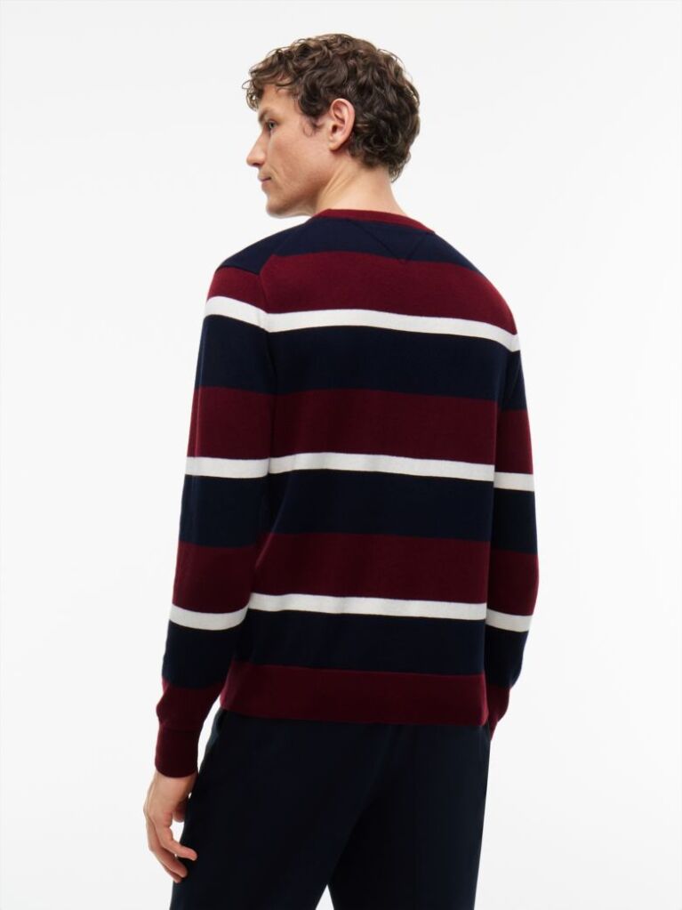 Red Cotton Cashmere Crew Neck Jumper  Men