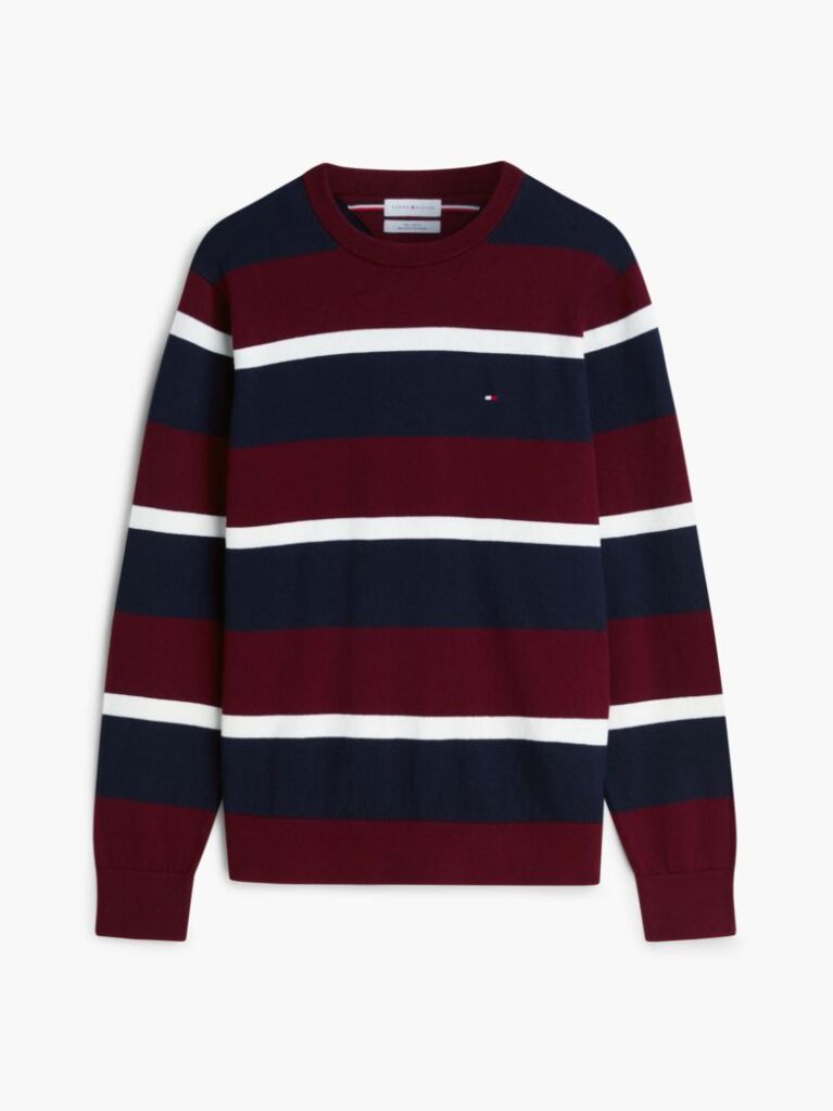 Red Cotton Cashmere Crew Neck Jumper  Men
