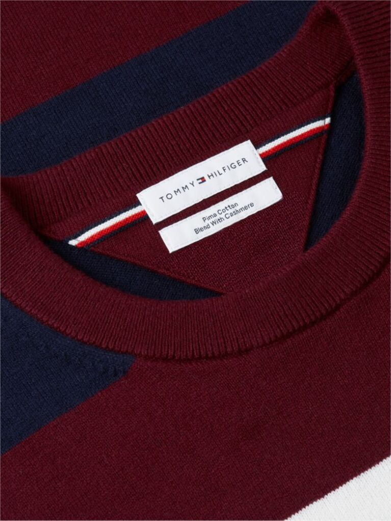 Red Cotton Cashmere Crew Neck Jumper  Men