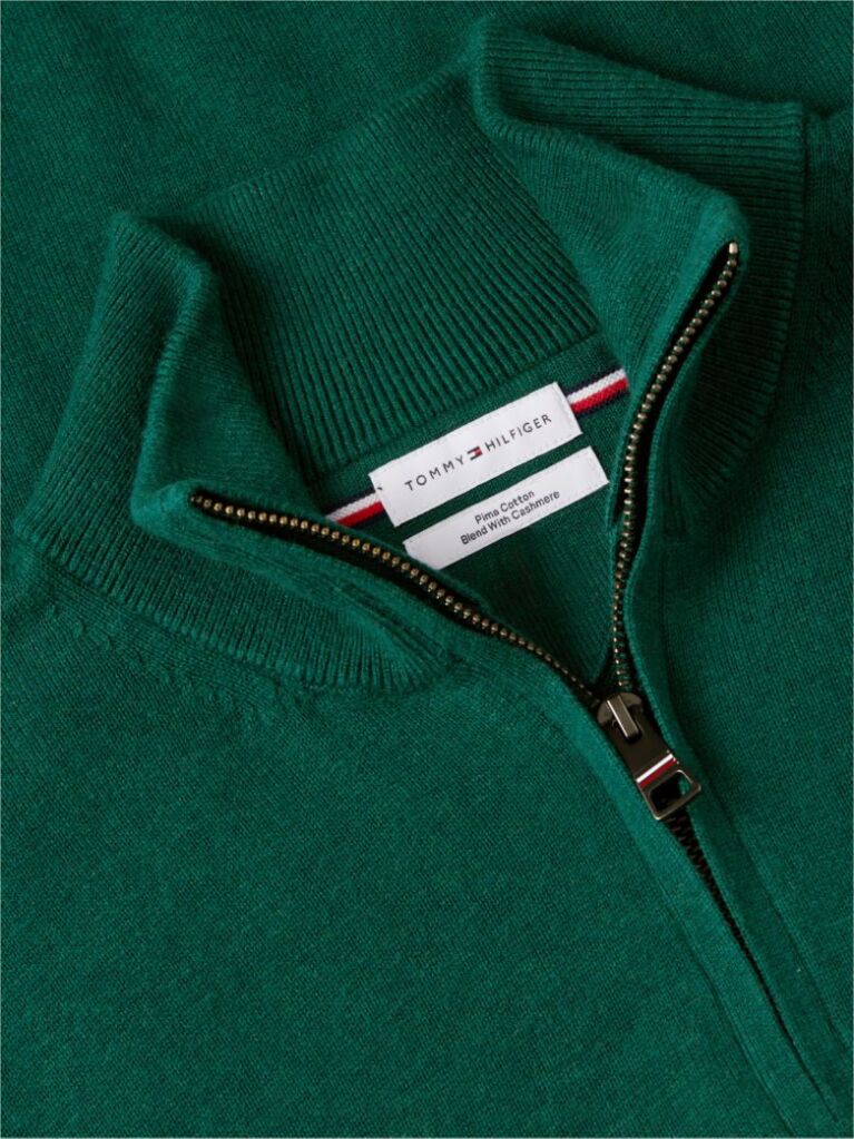 Green Zip-Neck Jumper  Men