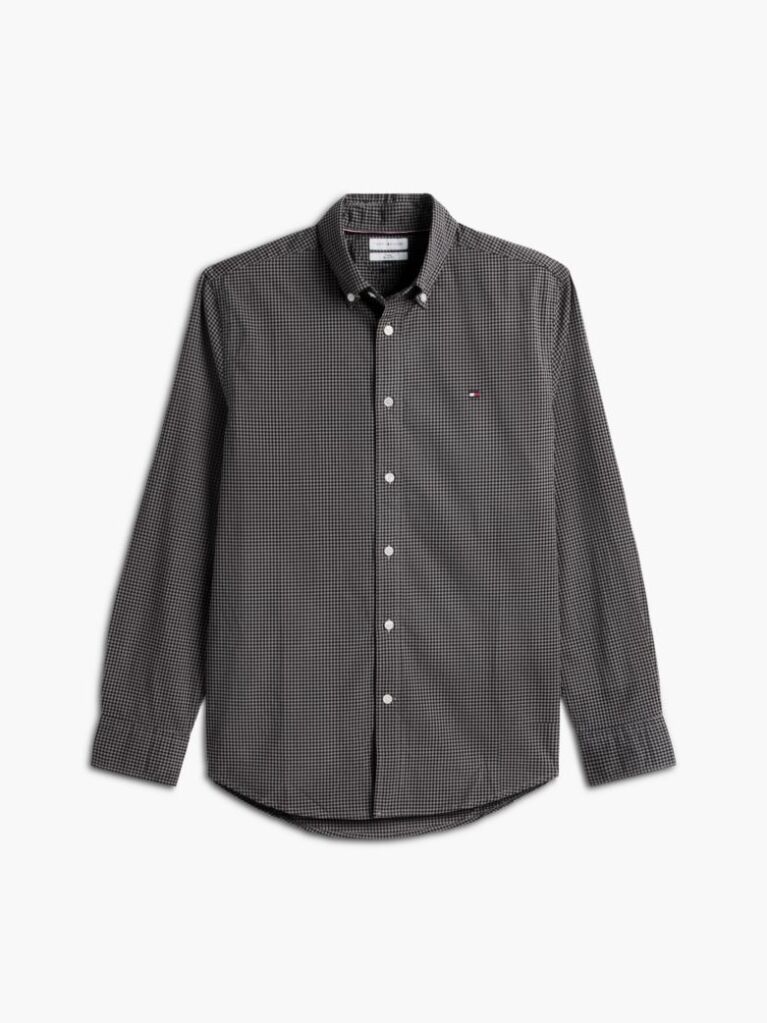 Grey Regular Fit Flex Gingham Shirt  Men