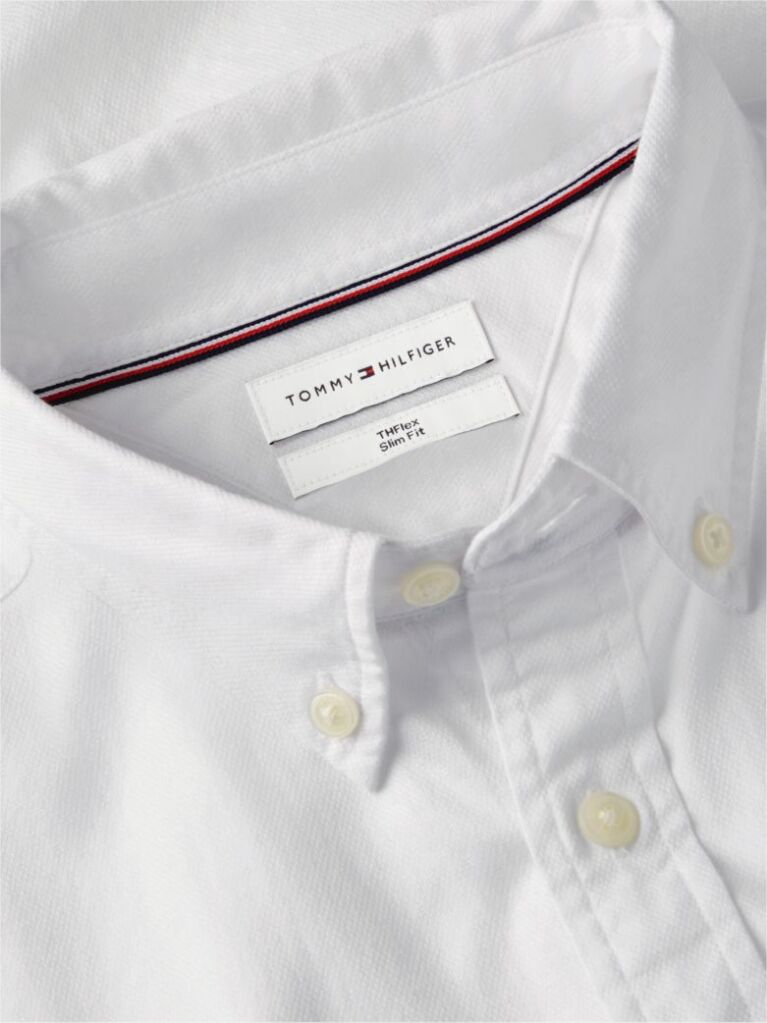 White TH Flex Slim Fit Dobby Shirt  Men