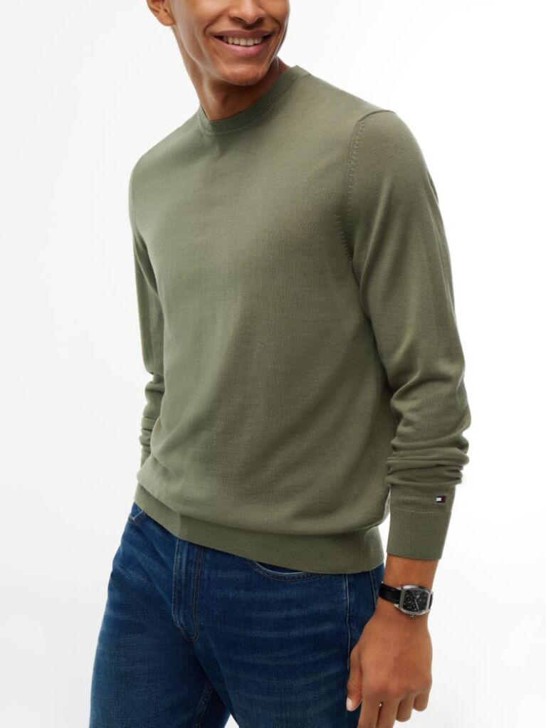 Green New York Label Pure Wool Jumper  Men