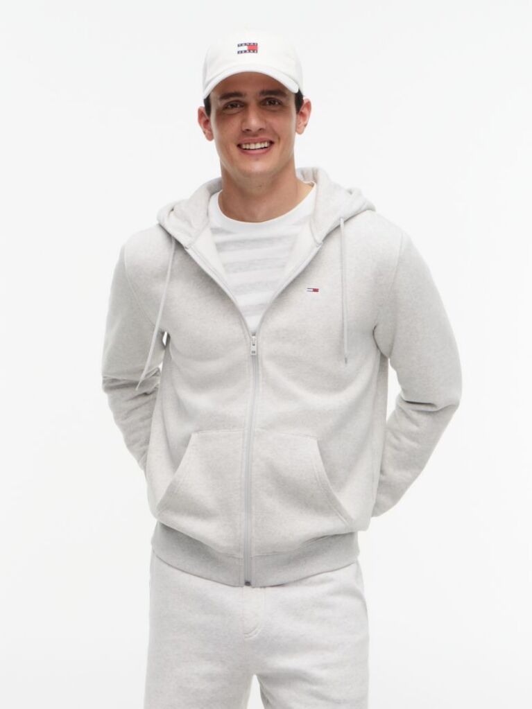 Grey Regular Hoody Zip Thru  Men