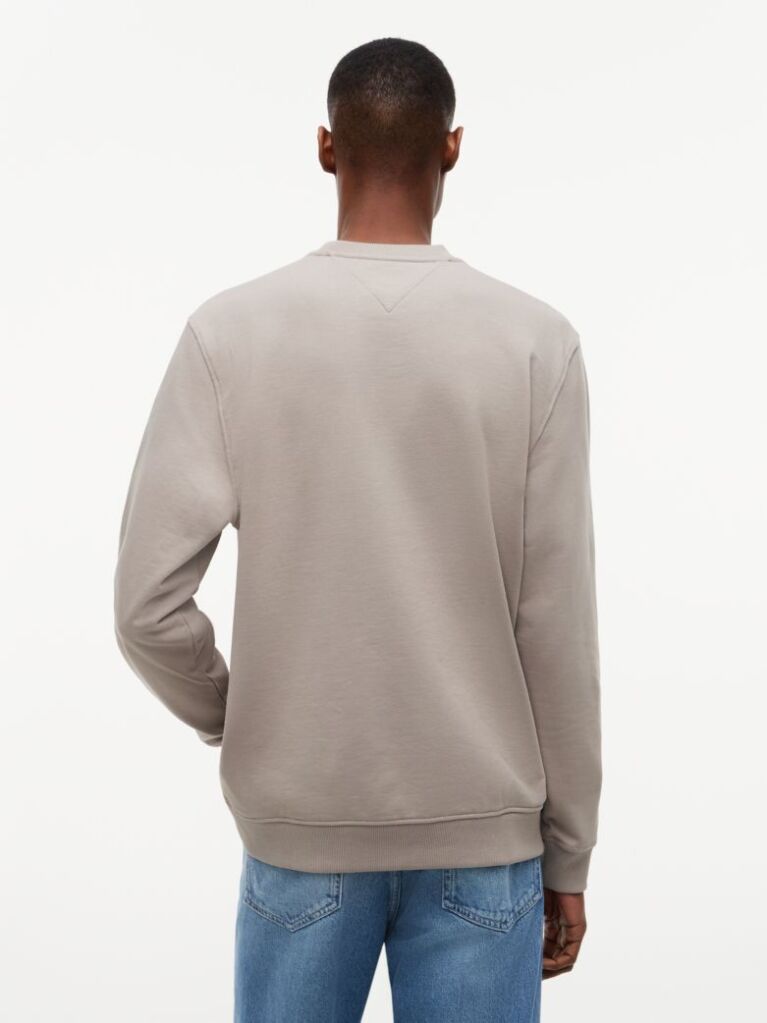Brown Regular Tonal Flag Crew Neck Sweatshirt  Men