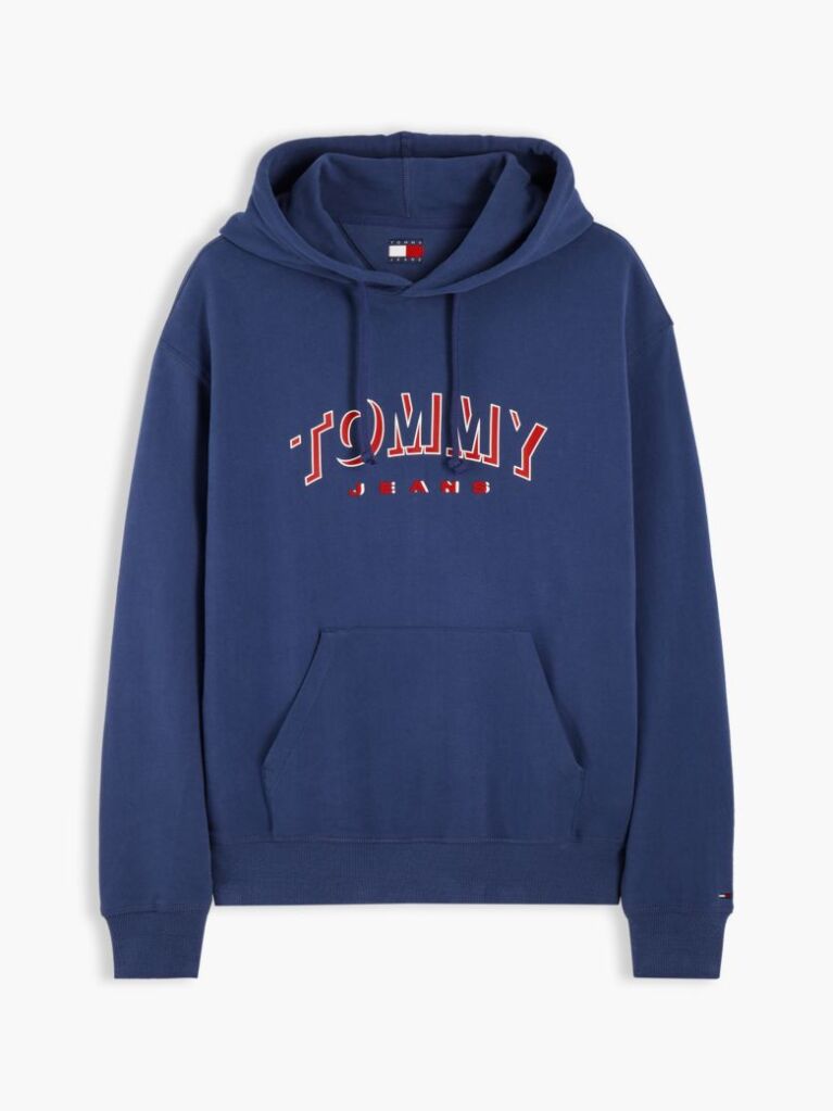 Blue Logo Relaxed Sueded Terry Hoody  Men