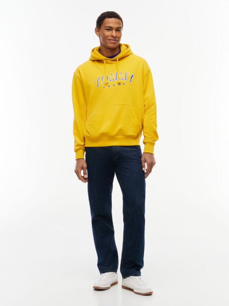 Yellow Logo Relaxed Sueded Terry Hoody  Men