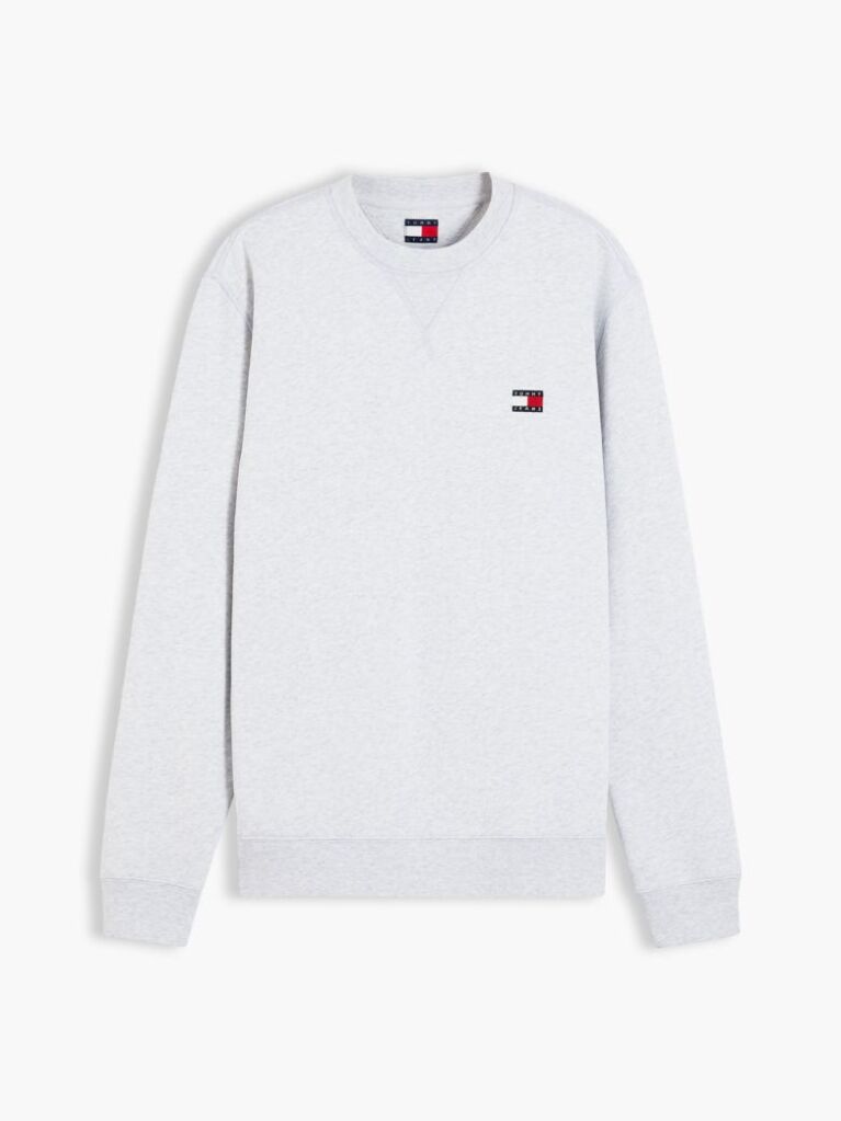 Grey Badge Fleece Crew Neck Sweatshirt  Men