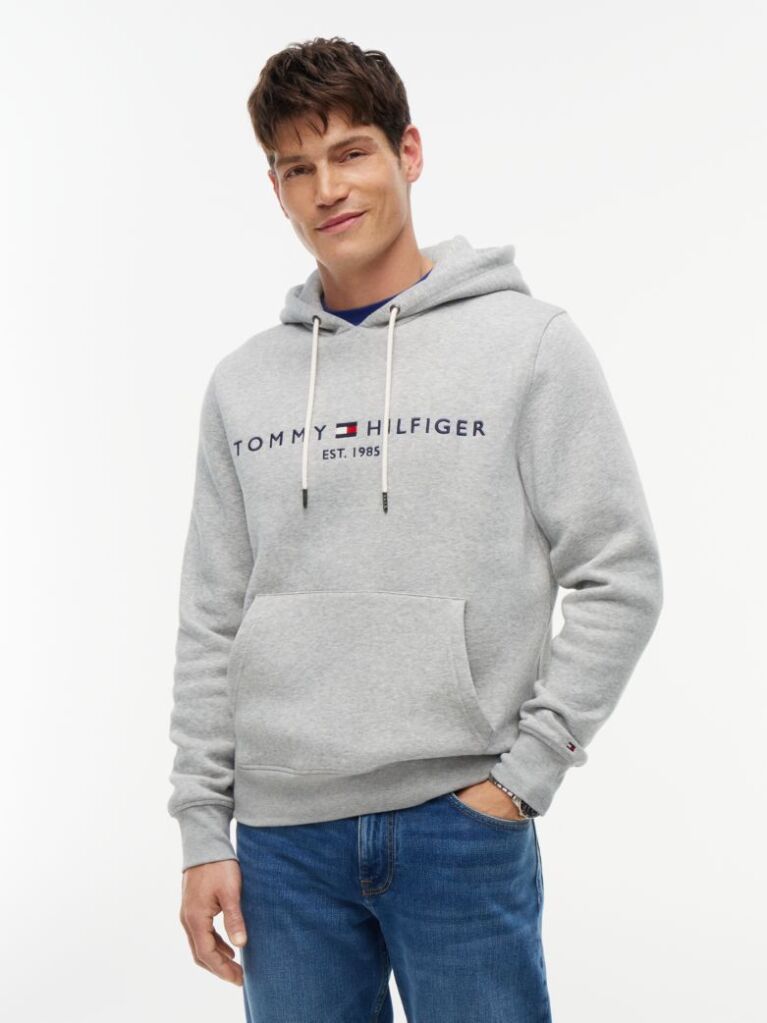 Grey TOMMY LOGO HOODY  Men