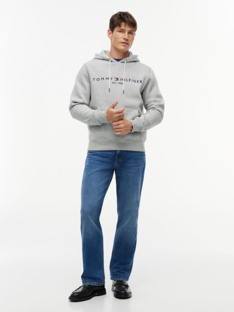 Grey TOMMY LOGO HOODY  Men