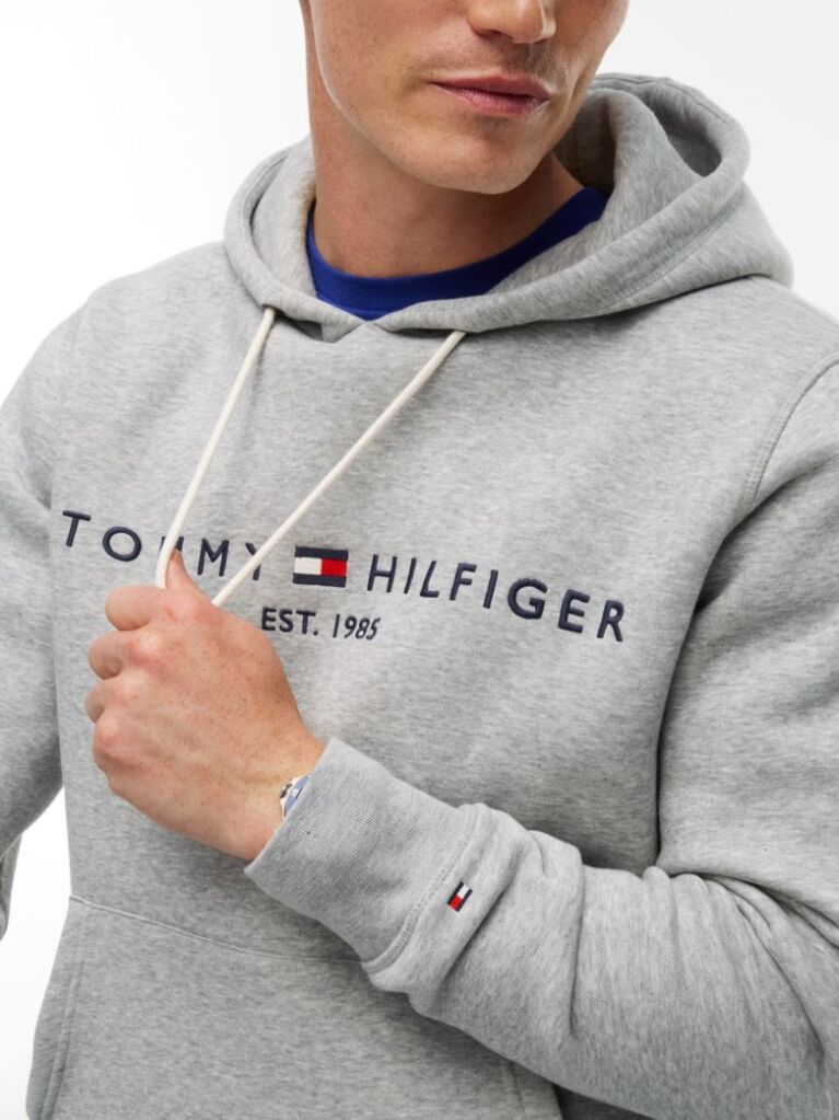 Grey TOMMY LOGO HOODY  Men