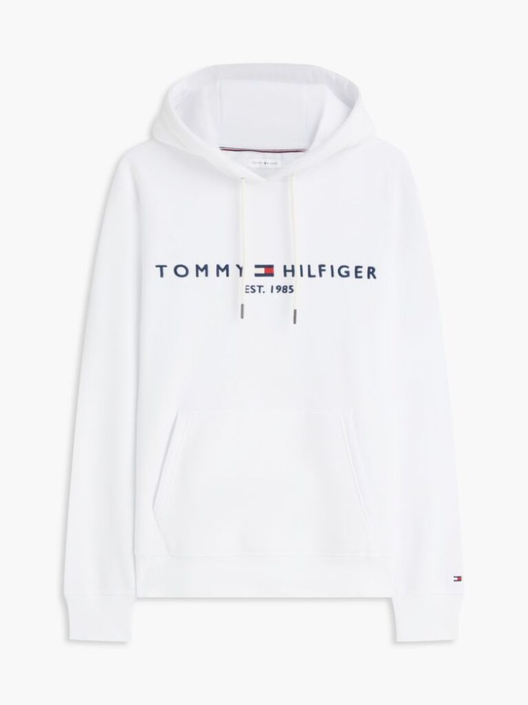 White Tommy Logo Hoody  Men