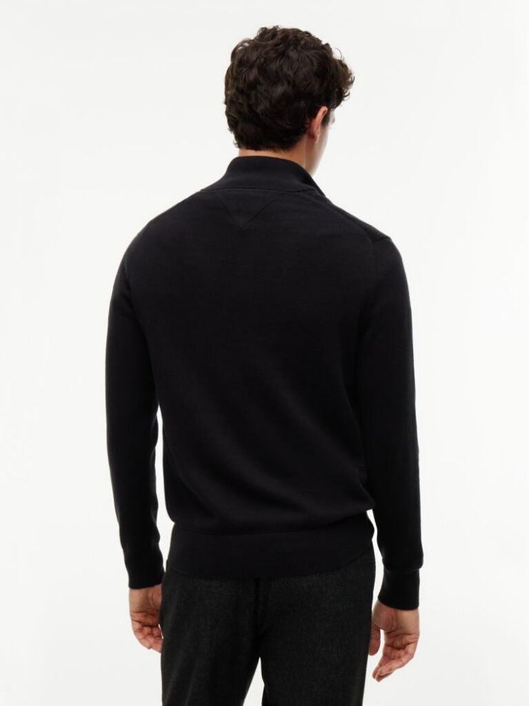 Black Zip-Neck Jumper  Men