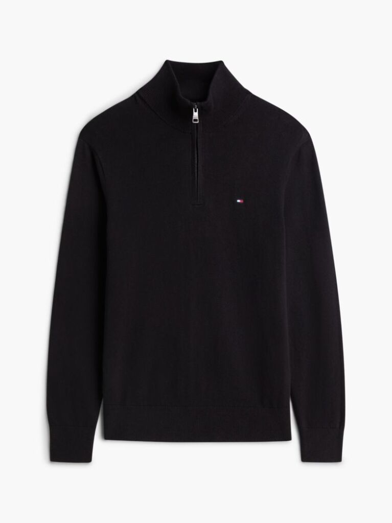 Black Zip-Neck Jumper  Men