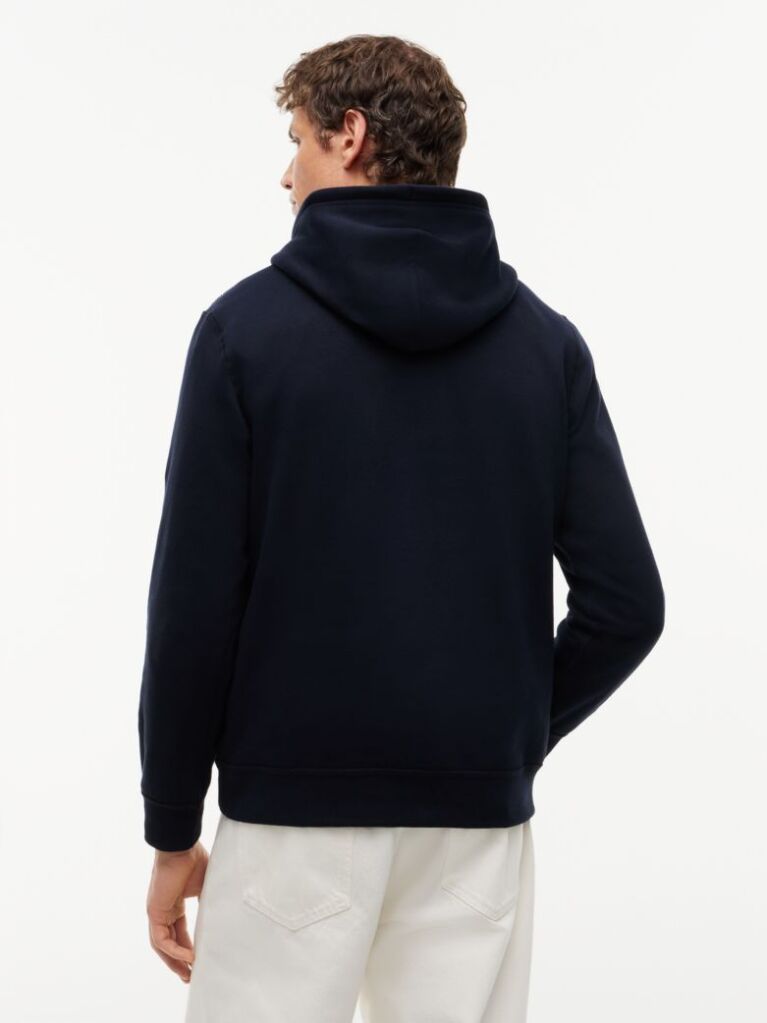 Blue Drawstring Fleece Hoody  Men